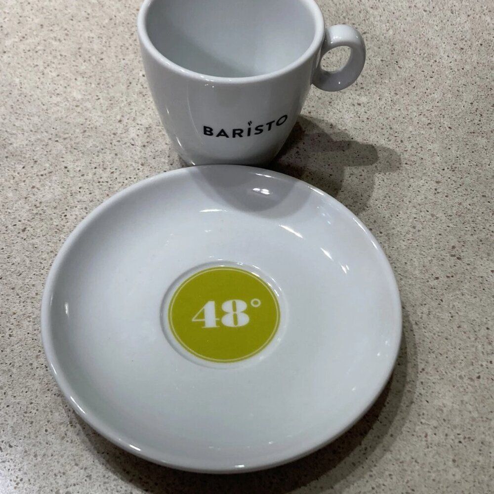 NEW - Baristo Cappuccino Set, 6 pieces cups and saucers - 6 oz cups or 180ml